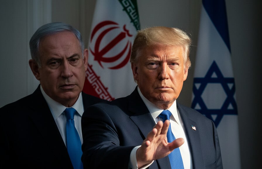 Editorial illustration: Israel Fears Trump Will Strike ‘Bad Deal’ With Iran, Leaving War Obj