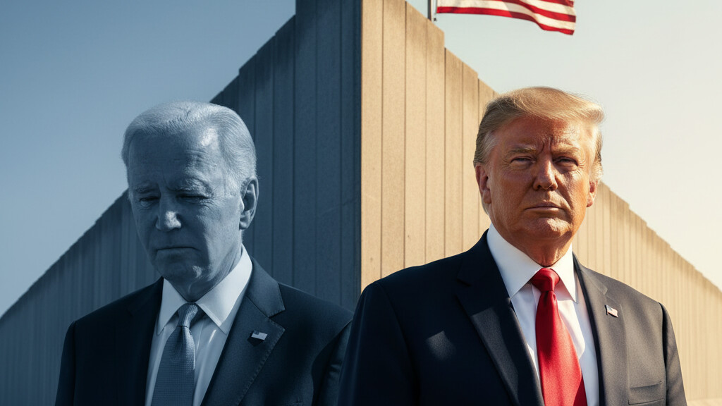 Editorial illustration: Self-Deportations Surge 700% as Illegal Aliens Flee Trump Enforcement