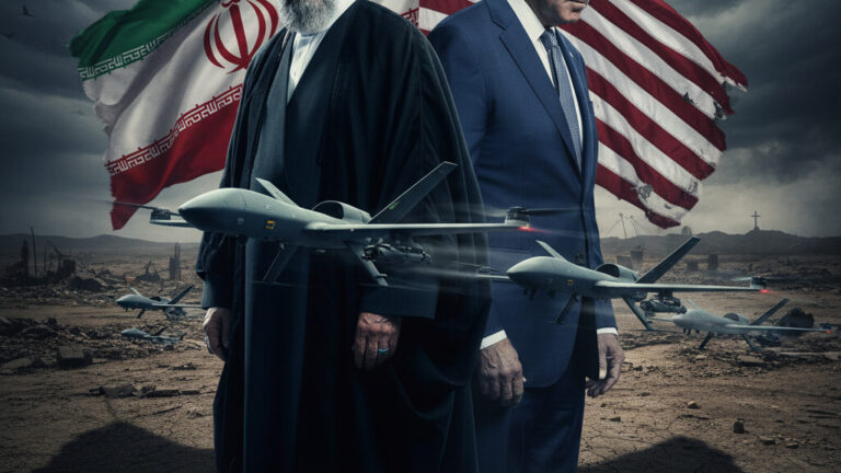 Editorial illustration: The Serpent’s Reach: Iran’s Drones Fuel African Slaughter While Wash