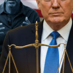 Editorial illustration: Trump Admin Pushes Back on ‘Slush Fund’ Attacks Against Anti-Weaponi