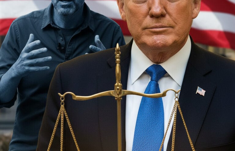 Editorial illustration: Trump Admin Pushes Back on ‘Slush Fund’ Attacks Against Anti-Weaponi