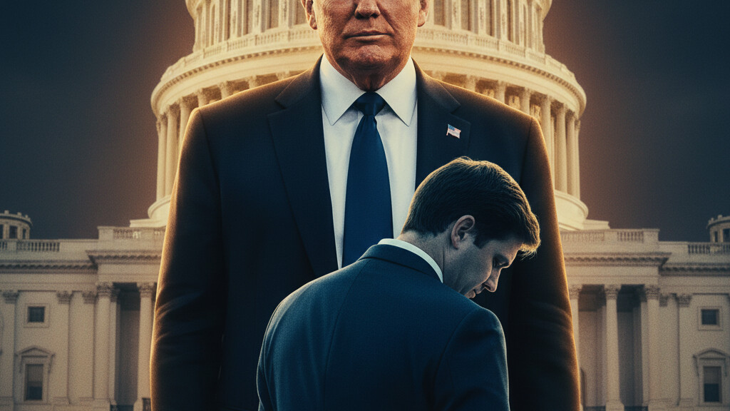 Editorial illustration: Trump Critic Thomas Massie Ousted in Kentucky Primary as MAGA Movement Asserts D