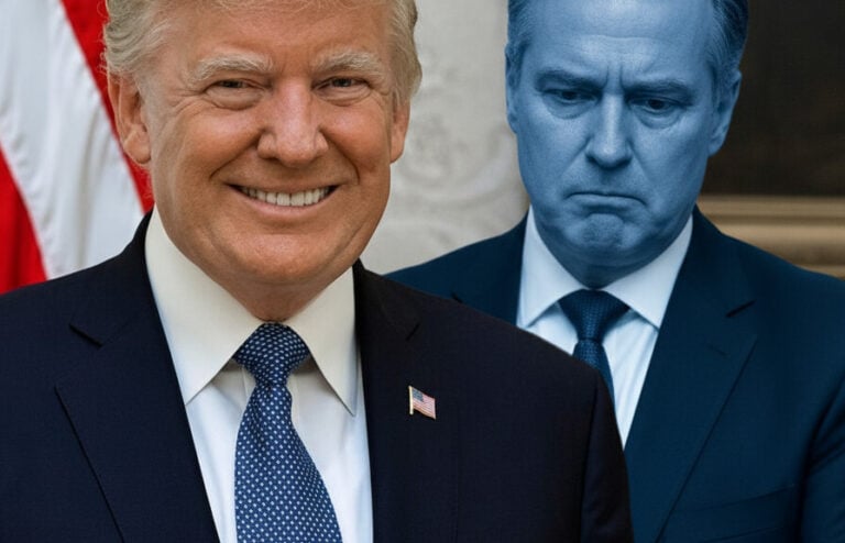Editorial illustration: Trump Draws Red Line on German Globalists: Our Troops, Our Dime, Our Terms