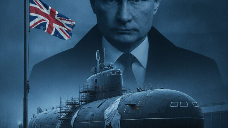 Editorial illustration: Britain’s Entire Attack Submarine Fleet Docked and Unfit for War