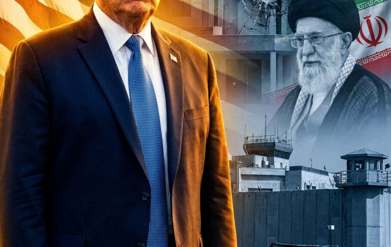 Editorial illustration: Iran Admits Shocking Detail About Khamenei Strike That Reveals Trump’s Pre