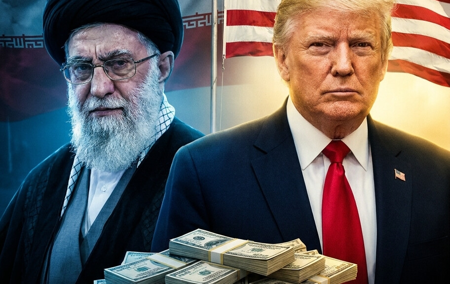 Editorial illustration: Iran Claims ‘First Victory’ Over US, Demands $24 Billion to Break Ne