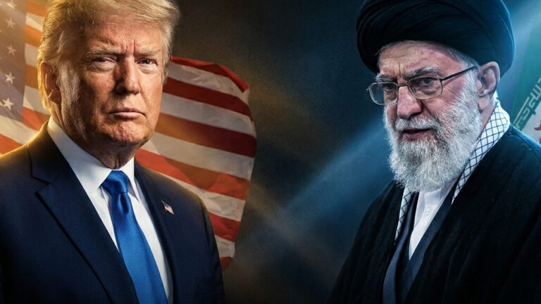 Editorial illustration: Iranian Official Claims ‘First’ Military Victory Over US, Demands Tr