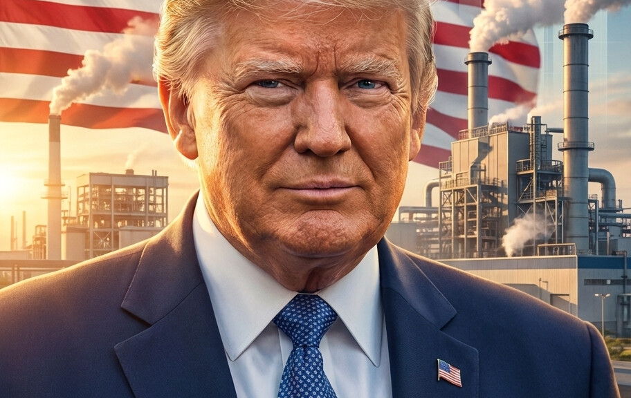 Editorial illustration: Trump’s Economy Delivers 188,000 Jobs as Manufacturing Roars Back