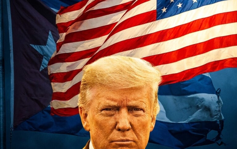 Editorial illustration: Trump Confirms US Aiming for Regime Change in Cuba, Vows to Act After Iran