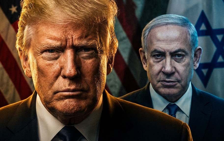 Editorial illustration: Trump Lashes Out at Netanyahu Over Continued Lebanon Attacks
