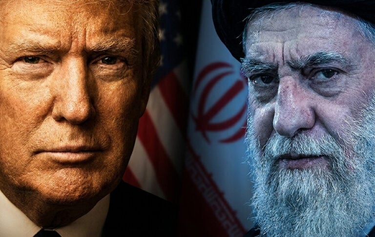 Editorial illustration: Trump Says He’d Be ‘Honored’ to Meet Iran’s Supreme Lead