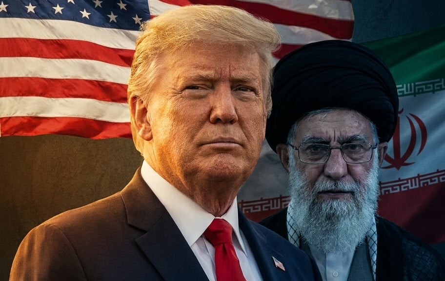 Editorial illustration: Trump Says He’d Be ‘Honored’ to Meet Iran’s Supreme Lead
