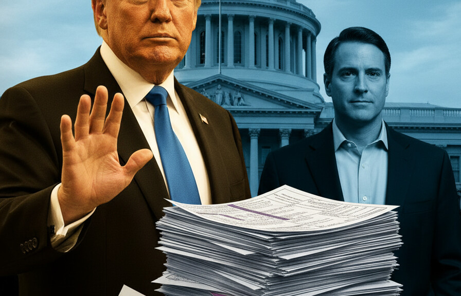 Editorial illustration: Trump Sounds Alarm on California Election Rigging as Mail-In Ballots Shift Resul