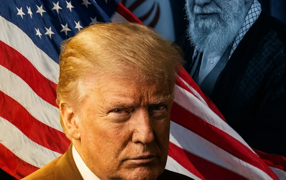 Editorial illustration: Trump to Iran: ‘Enough With the Attacks’ — President Pushes for Peac