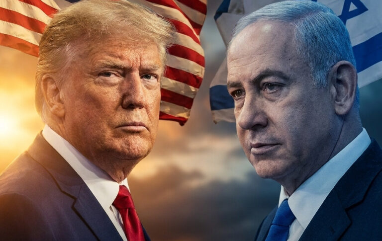 Editorial illustration: Trump Warns Netanyahu: ‘You’ll Be On Your Own’ as Iran Deal En