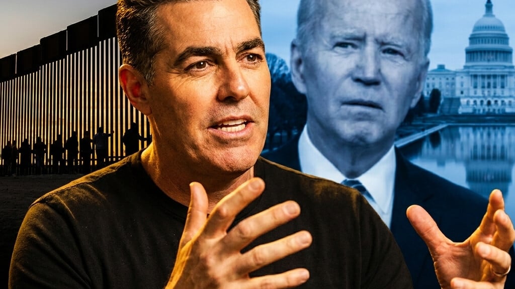 Editorial illustration: Adam Carolla Torches Biden’s ‘Reflecting Pool’ Rant: ‘Yo