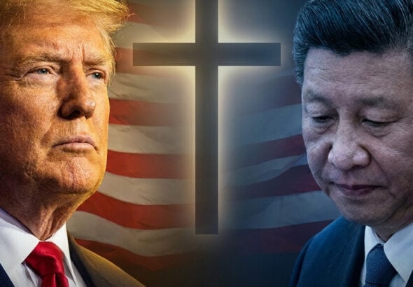 Editorial illustration: China Frees Imprisoned Pastor After Trump Personally Lobbies Xi Jinping