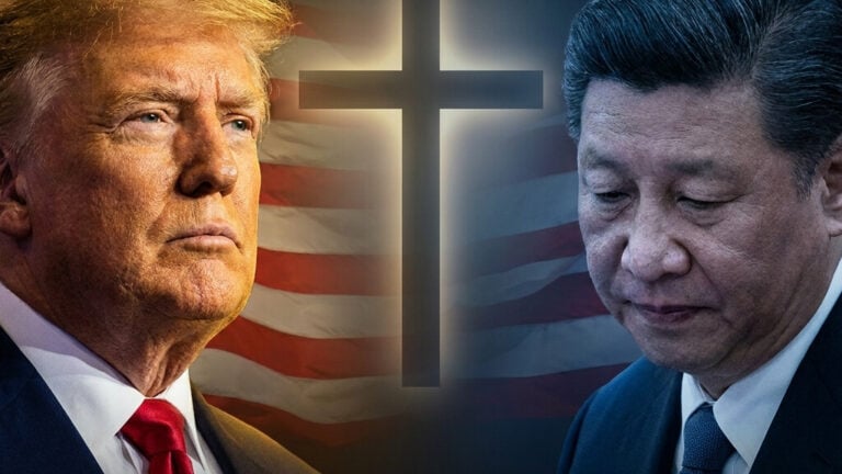 Editorial illustration: China Frees Imprisoned Pastor After Trump Personally Lobbies Xi Jinping