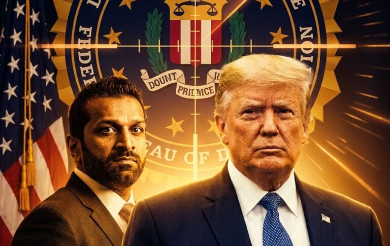 Editorial illustration: FBI ‘Payback Squad’ Assembled to Target Trump’s Enemies in swe