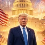 Editorial illustration: Media Pundits Cry That Trump ‘Ruined’ Fourth of July — Because They