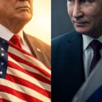 Editorial illustration: Putin Congratulates Trump on 250th Anniversary in 85-Minute Call