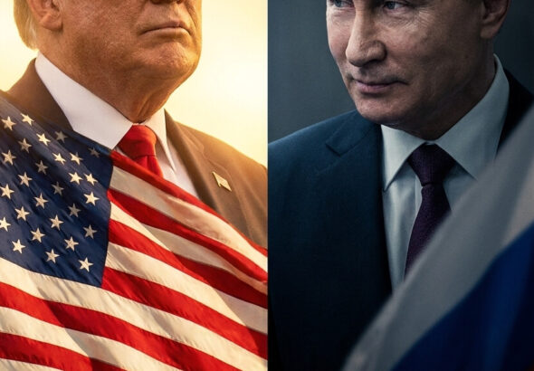 Editorial illustration: Putin Congratulates Trump on 250th Anniversary in 85-Minute Call