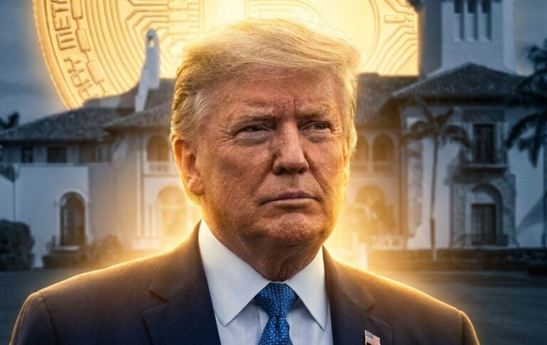 Editorial illustration: Trump’s Crypto Empire: How Digital Assets Eclipsed Decades of Real Estate