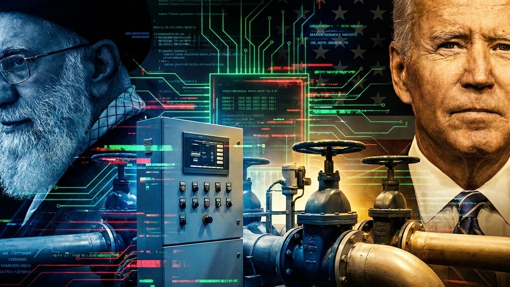 Editorial illustration: FBI Probing Water System Cyberattacks Across Eight States, Iranian Hackers Suspe
